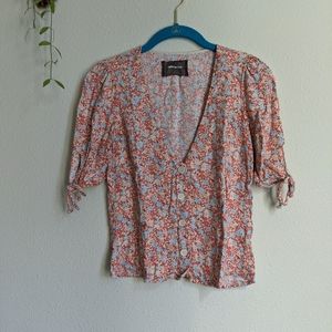 Reformation Floral Button Top